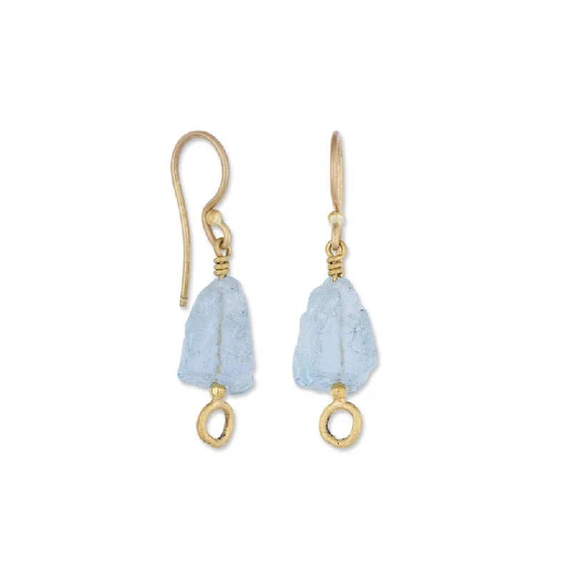 Hoop earrings with multi-tone finishes for a colorful and layered effect-24K Aquamarine Earrings