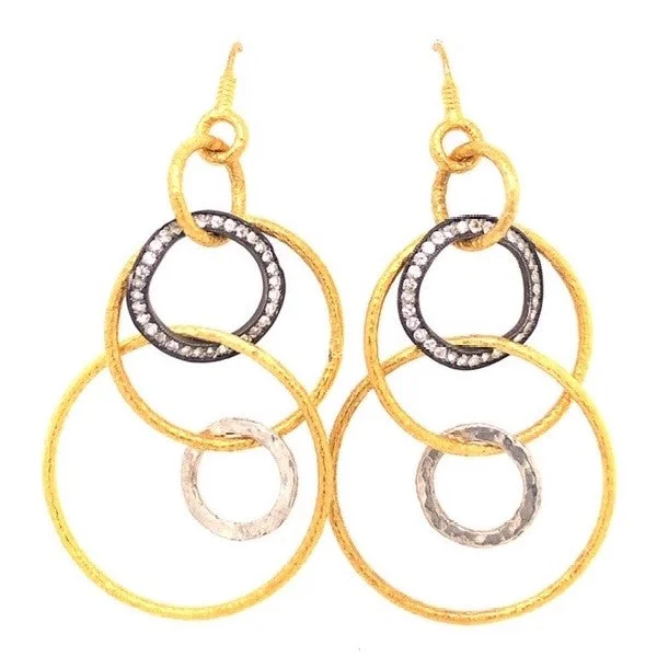 Best hoop earrings with matching bracelets for a coordinated jewelry set-24K Diamond Circle Earrings