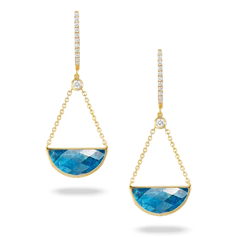 Best hoop earrings with floral designs for a feminine and delicate look-Apatite and Diamond Earrings