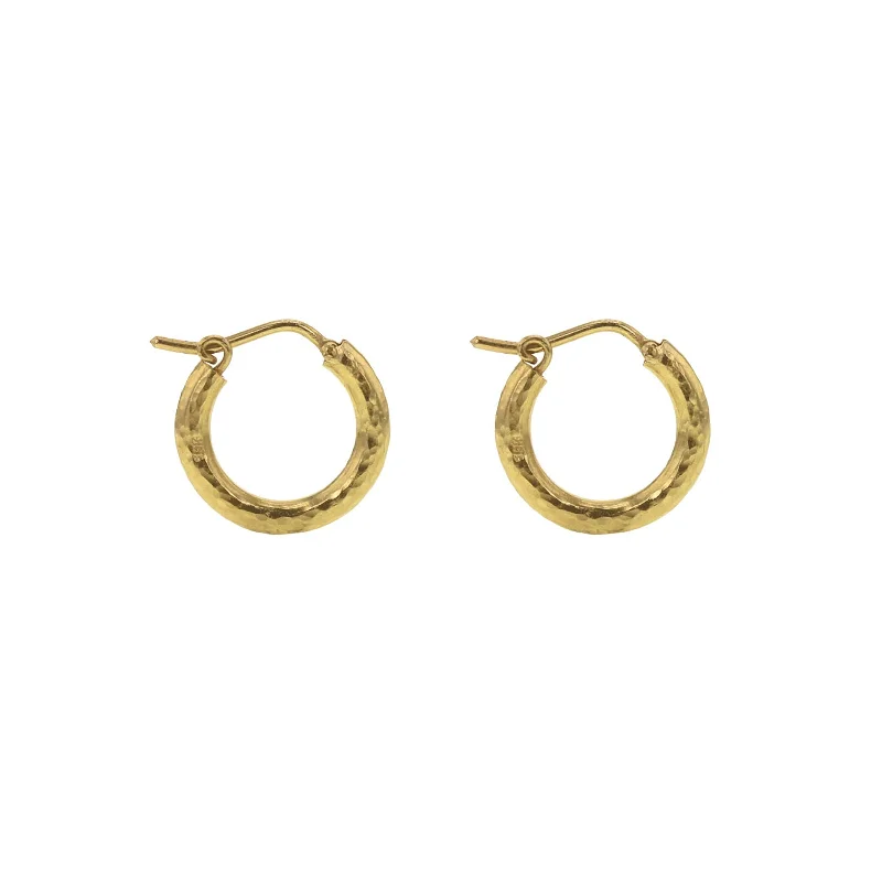 Hoop earrings with pearl accents for a chic and classic style-Big Baby Hammered Hoops Earrings