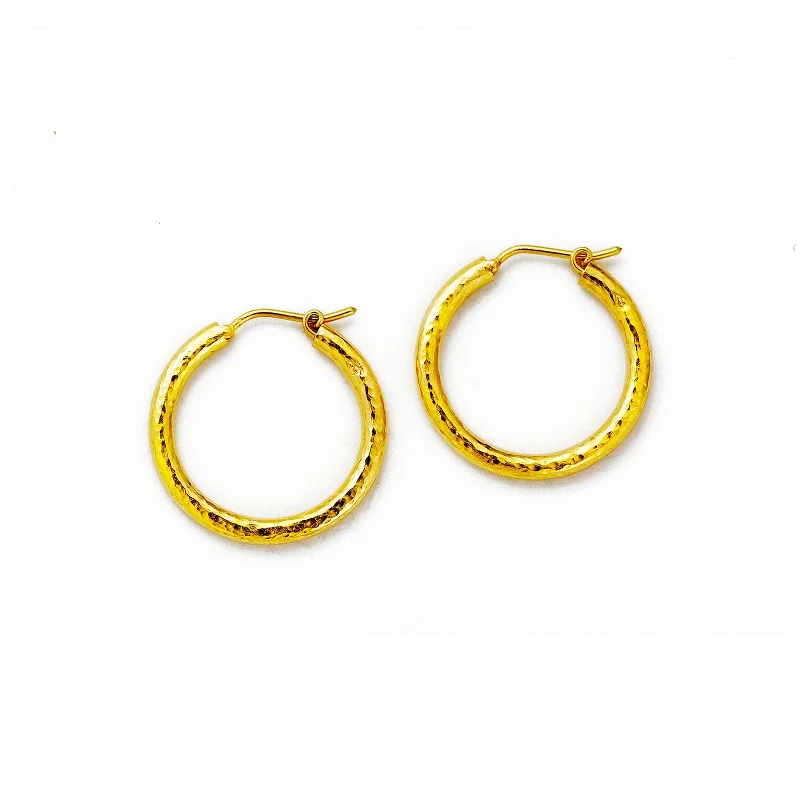 Best hoop earrings with matte finish for a sophisticated, understated design-Giant Hammered Hoop Earrings