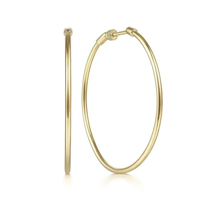 Lightweight hoop earrings for comfortable and all-day wear-Gabriel & Co. 40mm Round Classic Hoop Earrings in 14K Yellow Gold