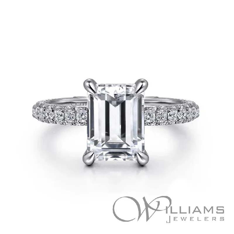 Engagement rings with sleek onyx for contrast -Gabriel & Co. Classics 18 Karat Diamond Engagement Ring