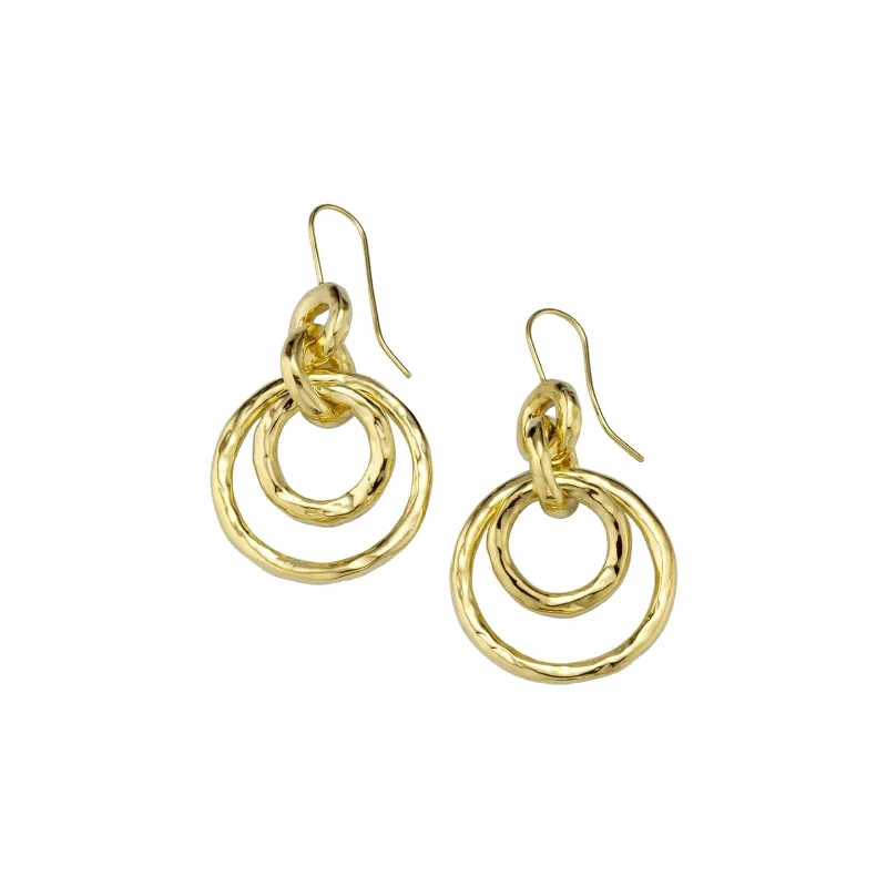 Hoop earrings with floral motifs for a feminine and nature-inspired look-Puffy Hammered Jet Set Earrings