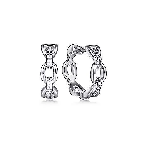 Best hoop earrings with geometric pendants for a modern, chic appeal-GF/Silver Earring