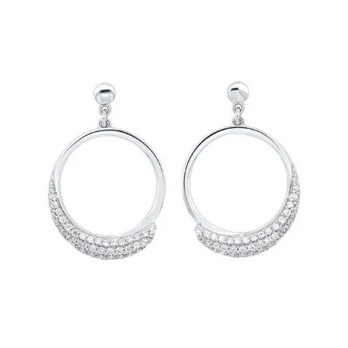 Hoop earrings with heart-shaped frames for a romantic and feminine look-GF/Silver Earring