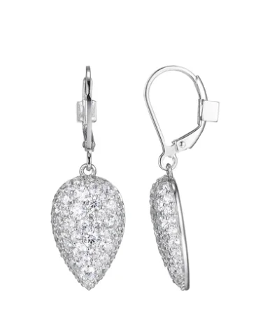 Classic hoop earrings with a thin profile for a sleek and subtle style-Glimmer Teardrop Cubic Zirconia Leverback Earrings by ELLE