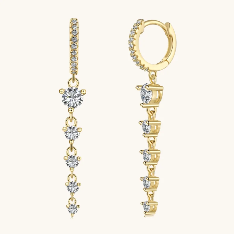 Best hoop earrings with oval shapes for a unique and elongated design-Gold Drop Mini Diamond Hoops