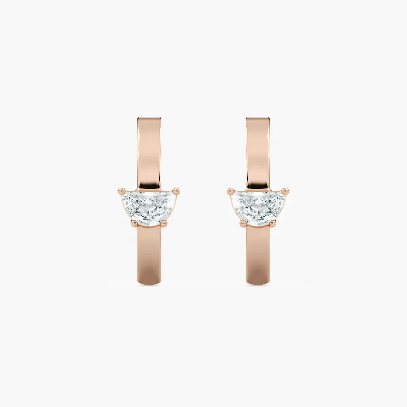 Best hoop earrings with minimal embellishments for a sleek and modern look-Half Moon Lab Grown Diamond Cuff Earrings