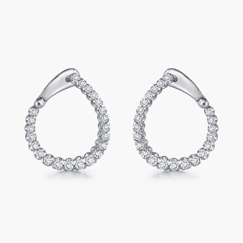 Hoop earrings with textured gold for a refined and sophisticated aesthetic-Hinged Back Huggie Hoop Earrings