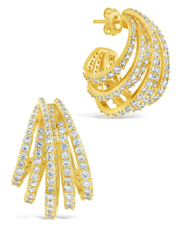 Hoop earrings with a chunky design for a bold and trendy statement-Jenny CZ Statement Hoop Earrings