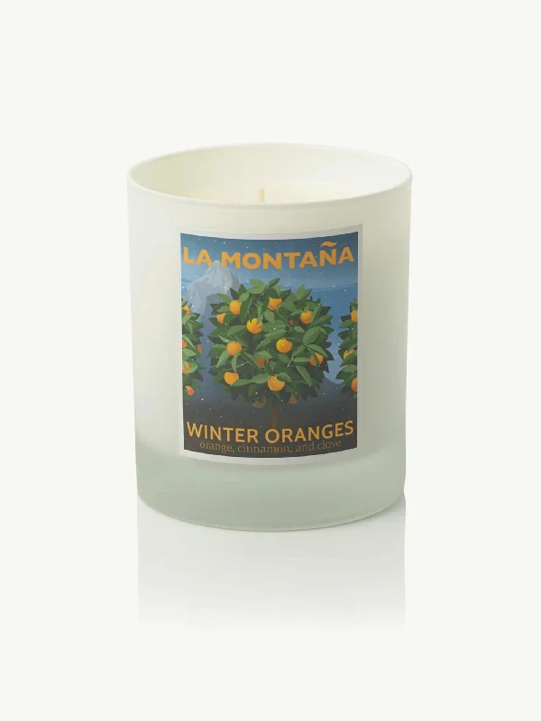 Engagement rings with floral malachite halo settings -La Montaña - Winter Oranges Scented Candle