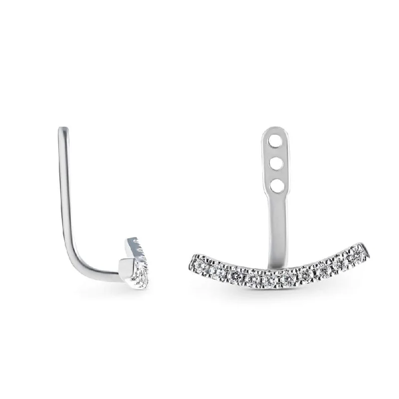 Hoop earrings with cut-out designs for a creative and lightweight effect-Curved Bar Earring Jackets