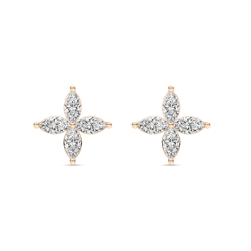 Hoop earrings with polished silver finish for a shiny, modern appeal-Marquise Petal Earring