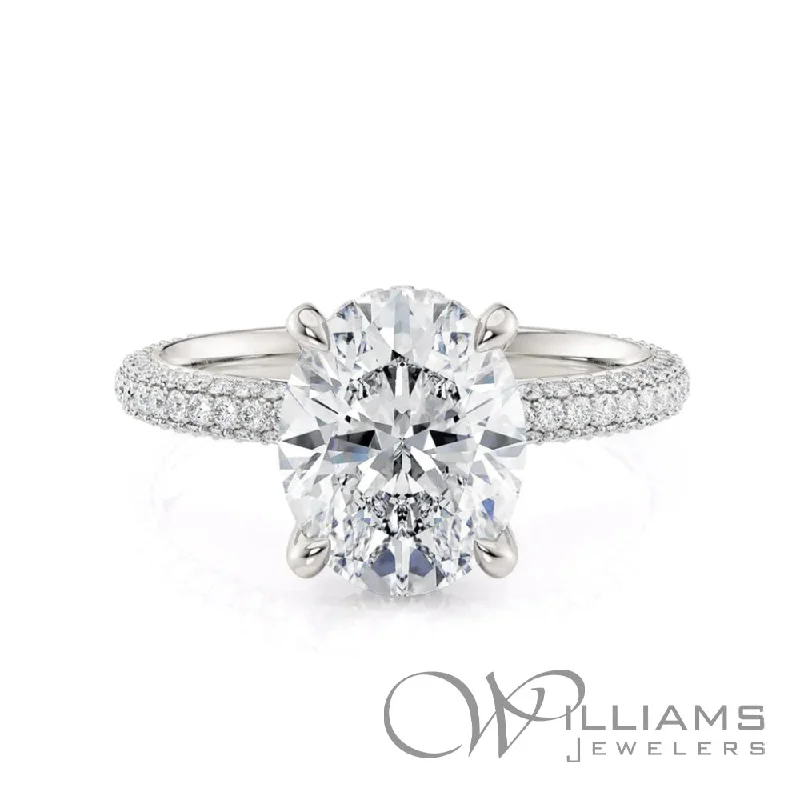 Engagement rings with vintage-inspired claw prongs -Michael M Crown 18 Karat Diamond Engagement Ring