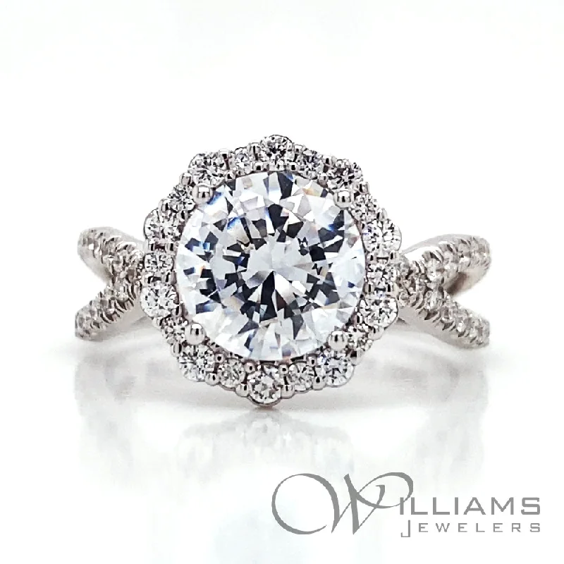 Engagement rings with twisted bands and diamonds -Michael M Defined 18 Karat Diamond Engagement Ring