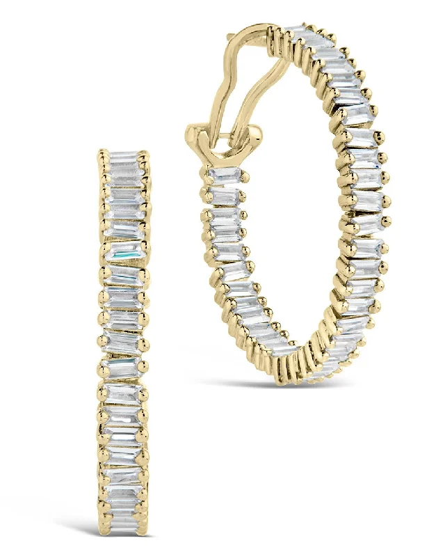 Best hoop earrings with twisted rope designs for a nautical-inspired style-Mischa CZ Statement Hoop Earrings