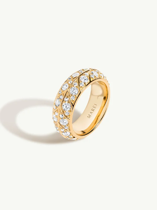 Engagement rings with yellow gold raw topaz -Palmyra Eternity Band With Brilliant White Diamonds In 18K Yellow Gold, 8mm