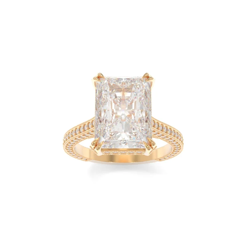 Engagement rings with twisted bands and diamonds -Quinn Ring Radiant