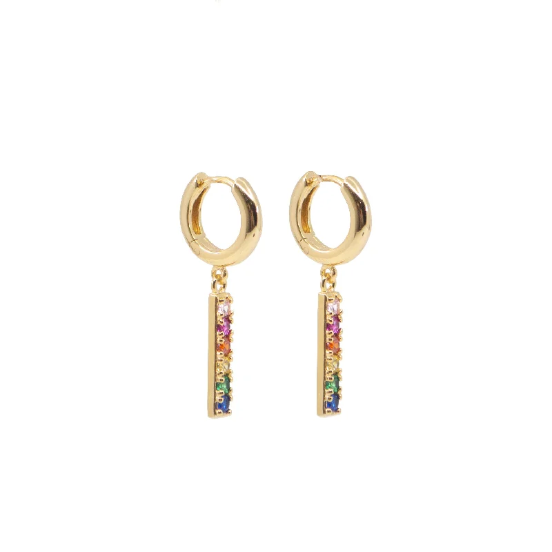 Best hoop earrings with geometric hexagon shapes for a modern, angular look-Rainbow Brite Earrings in Gold