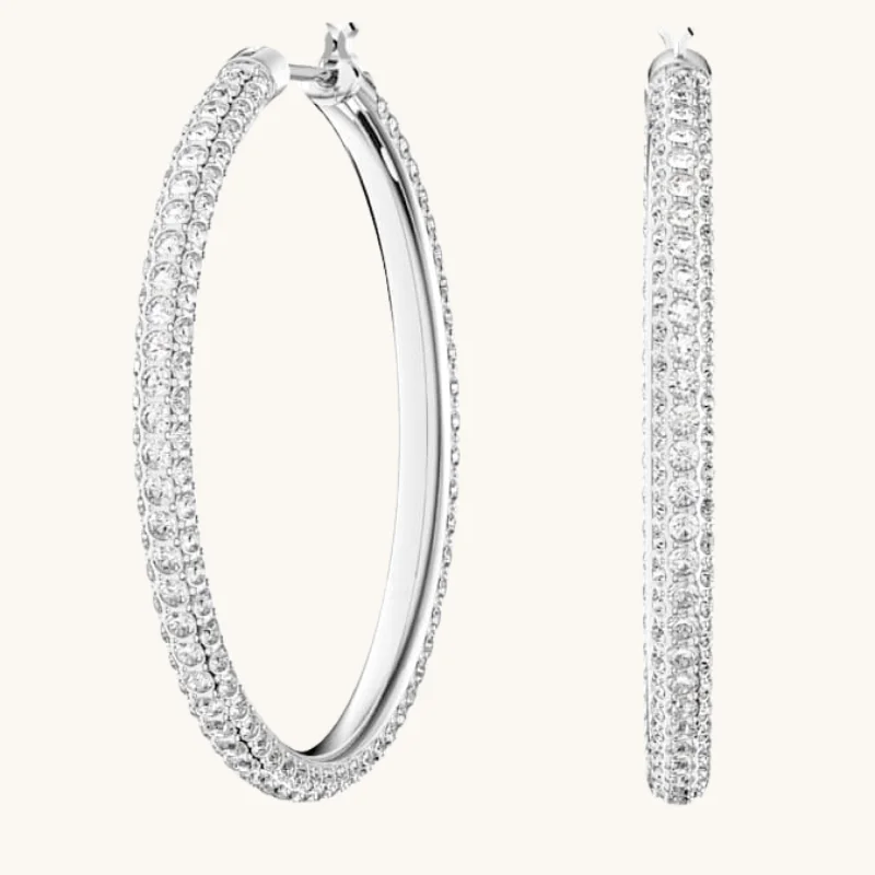 Best hoop earrings with vintage-style detailing for a nostalgic and timeless look-Silver Shining Statement Hoops