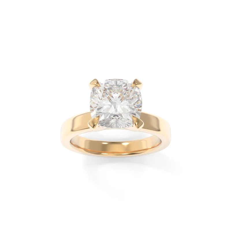 Engagement rings with matte finish rose gold -Simone Solitaire Cushion