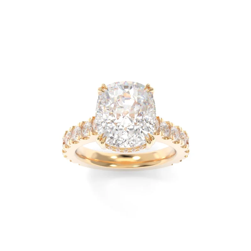 Engagement rings with twisted bands and diamonds -Sloan Ring Elongated Cushion