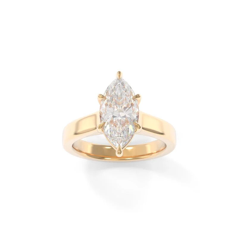 Engagement rings with sleek rose gold twists -Sloan Solitaire Marquise