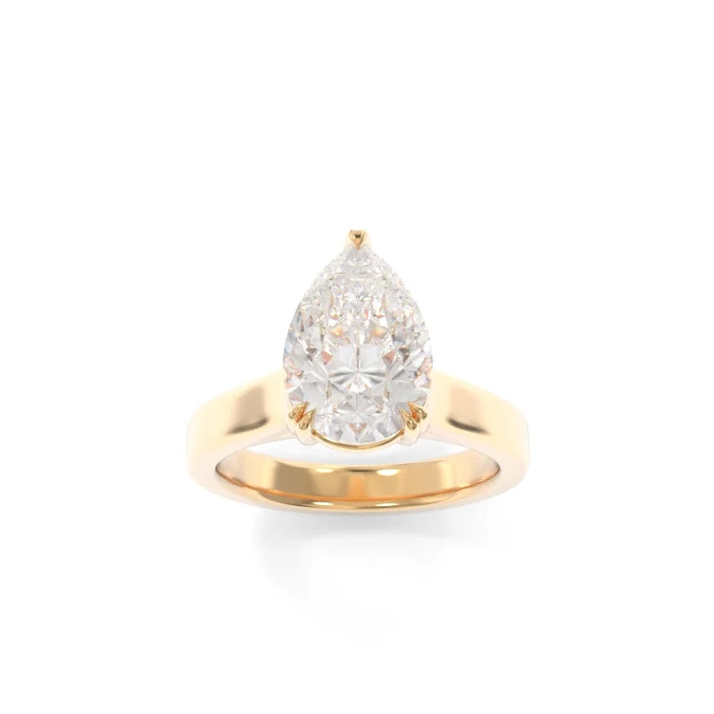 Engagement rings with halo of vibrant citrine -Sloan Solitaire Pear