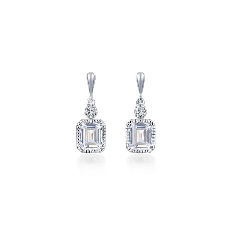 Hoop earrings with polished metal for a shiny and high-quality finish-SS/PT 1.82cttw Simulated Diamond Earrings