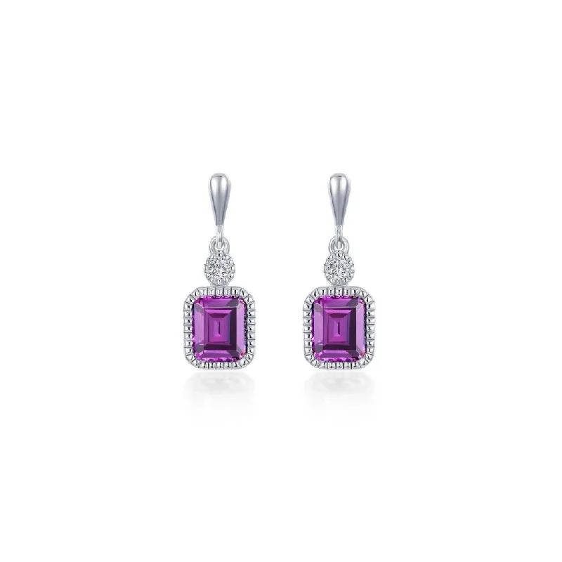 Best hoop earrings with blackened metal for an edgy and bold appearance-SS/PT 1.82cttw Simulated Diamond & Simulated Alexandrite Earrings