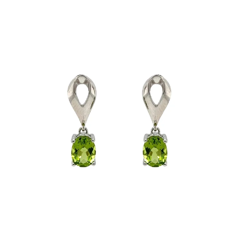 Best hoop earrings with stacked layers for a dimensional and bold look-Sterling Silver 2.81cttw Peridot Dangle Earrings