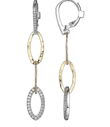 Best hoop earrings with gemstone accents for a colorful and elegant appearance-Sterling Silver Gold Plated Link Earrings by ELLE