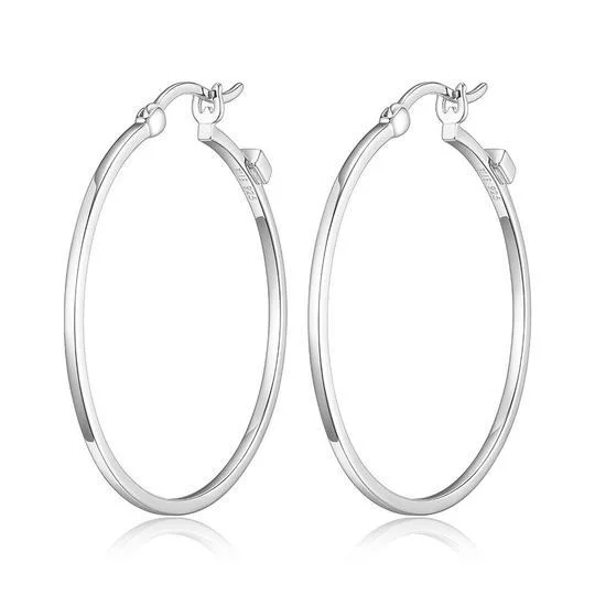 Best hoop earrings with oval shapes for a unique and elongated design-Sterling Silver Hoop Earrings by ELLE