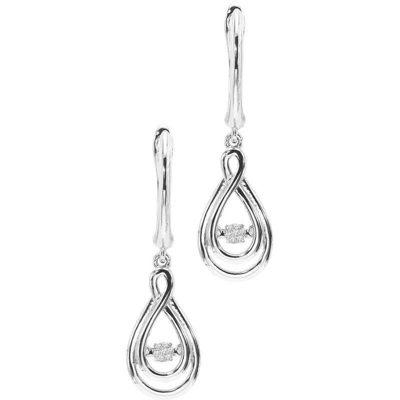 Classic hoop earrings with a thin profile for a sleek and subtle style-Sterling Silver Rhythm of Love Diamond Earrings