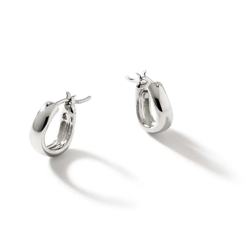 Hoop earrings with floral motifs for a feminine and nature-inspired look-Surf Sterling Silver Extra Small Hoop Earring by John Hardy