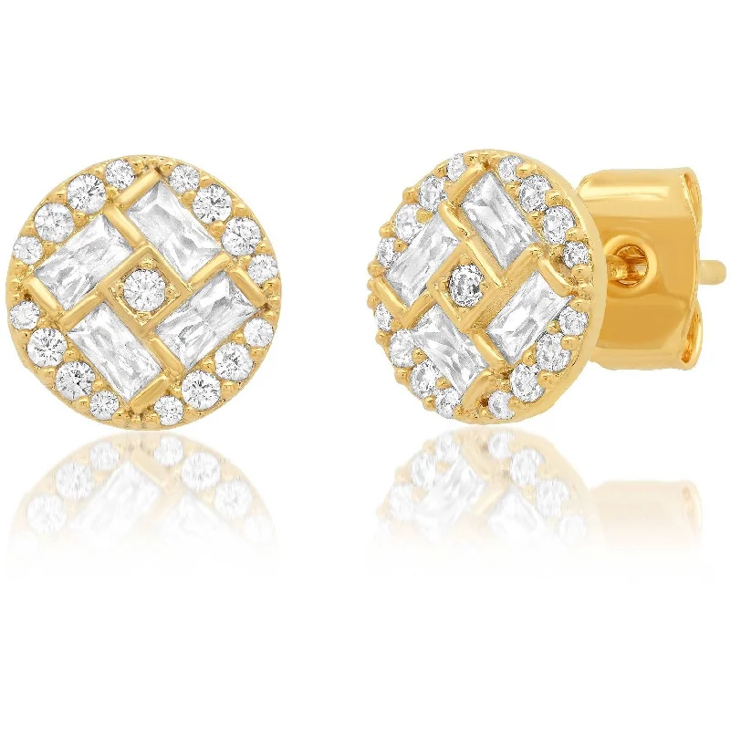 Best hoop earrings with delicate chain details for a trendy and stylish design-TAI GOLD PAVE CIRCLE STUDS