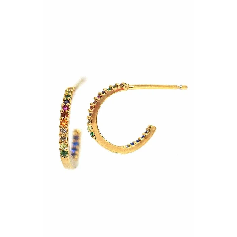 Best hoop earrings with gemstone accents for a colorful and elegant appearance-TAI Small Rainbow Hoop