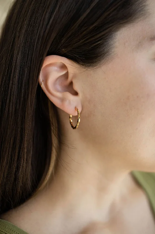 Hoop earrings with luxe velvet finishes for a rich and luxurious touch-Twist Hoop Earrings in Gold