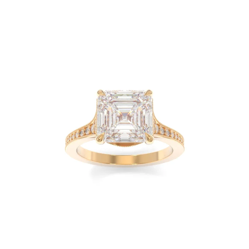 Engagement rings with classic round sapphire brilliance -Viola Ring Asscher