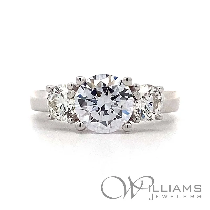 Engagement rings with two-tone sapphire bands -Williams Signature 18 Karat Diamond Engagement Ring