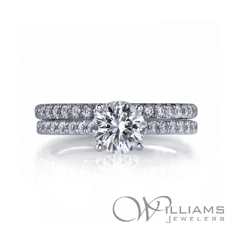 Engagement rings with floral-inspired sapphire bands -Williams Signature 18 Karat Diamond Engagement Ring