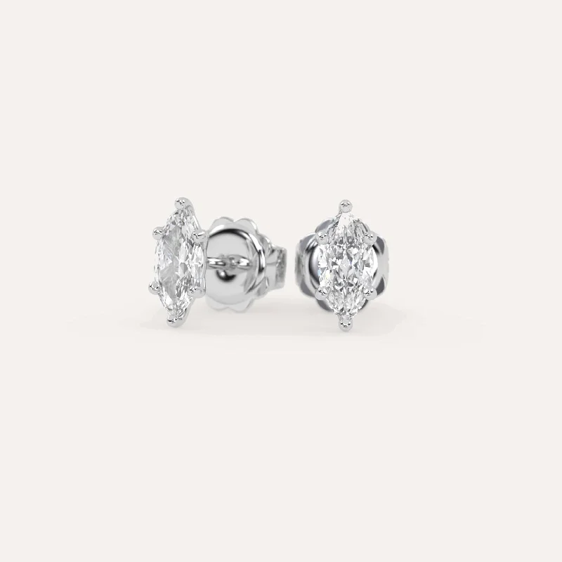 Stud Earrings for Shopping Trip -1 carat Marquise Diamond Stud Earrings LAB