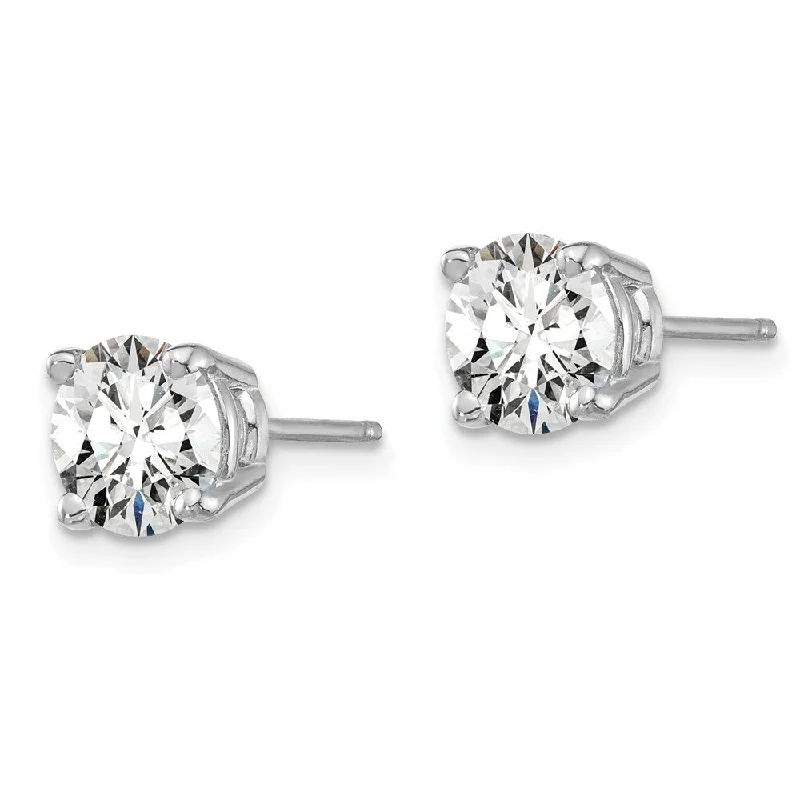 Stud Earrings for Gym Workout -14k White Gold Certified Lab Grown Diamond Stud Earrings (1.50 cttw, Clarity- SI1-SI2, Color- G-H)