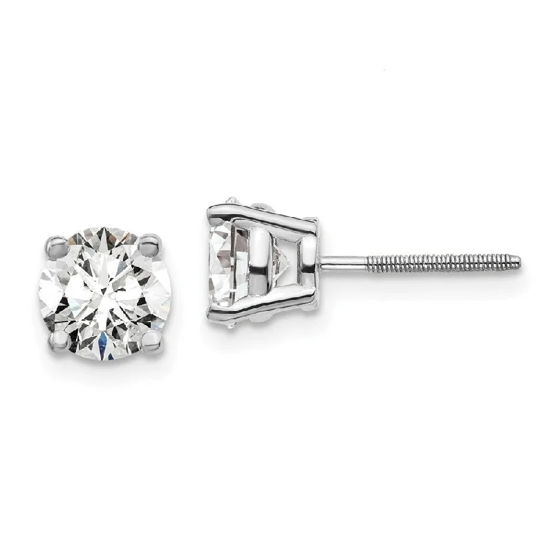 Oval Stud Earrings for Grace -14k White Gold Certified Lab Grown Diamond Stud Earrings (2.00 cttw, Clarity- SI1-SI2, Color- G-H)