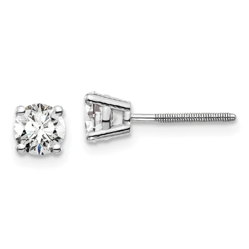 Small Stud Earrings for Delicate -14k White Gold Certified Lab Grown Diamond Stud Earrings (3/4 cttw, Clarity- VS-SI, Color-D-E)