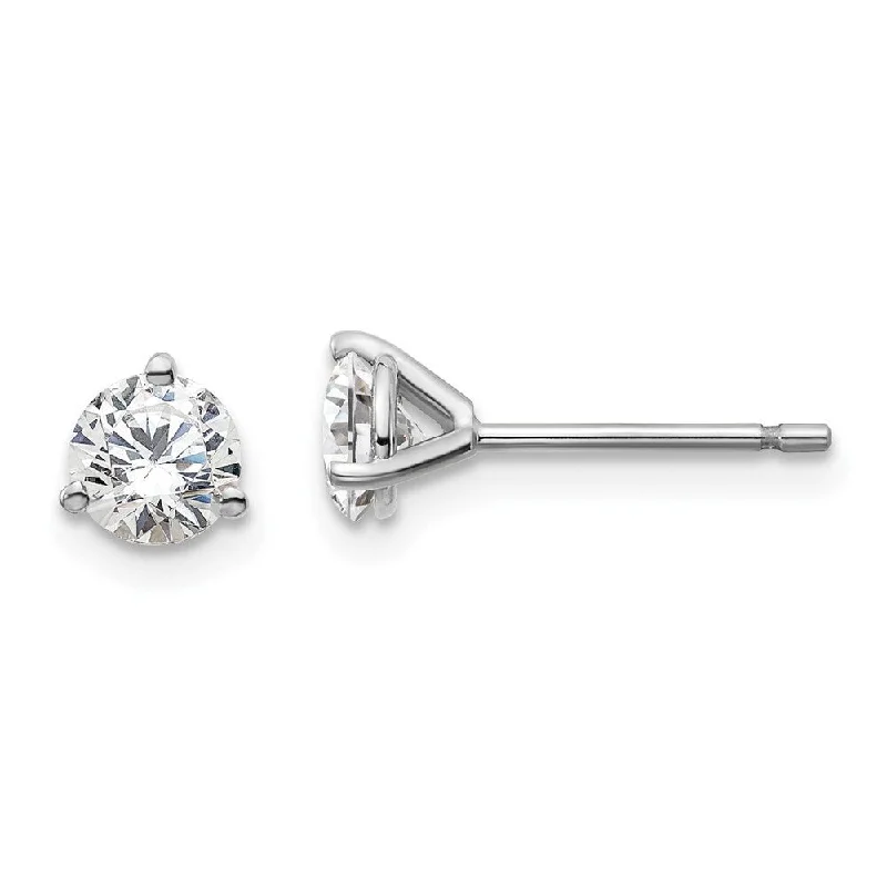 Stud Earrings with Knot Designs -14k White Gold Certified Lab Grown Diamond Stud Earrings (3/4 cttw, Clarity- VS-SI, Color-D-E)