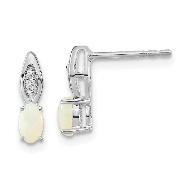 Maximalist Stud Earrings for Bling -14k White Gold Gemstone Diamond Stud Earrings (L-12 mm, W-3 mm)