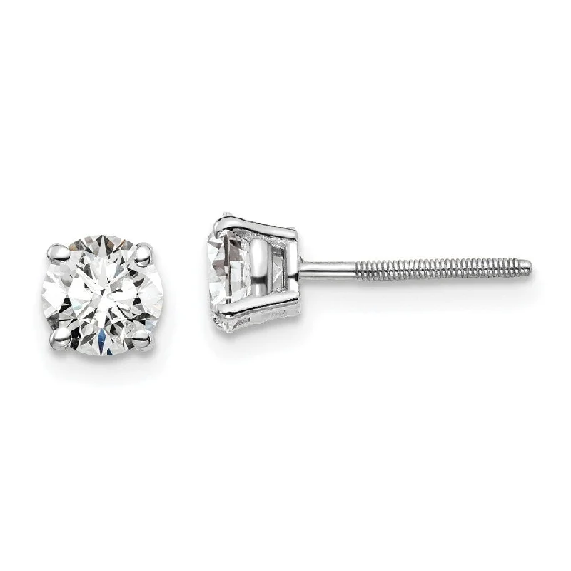 Pearl Stud Earrings for Elegance -14k White Gold Lab Grown Diamond Stud Earrings (1.00 cttw, Clarity- SI1-SI2, Color- G-H)