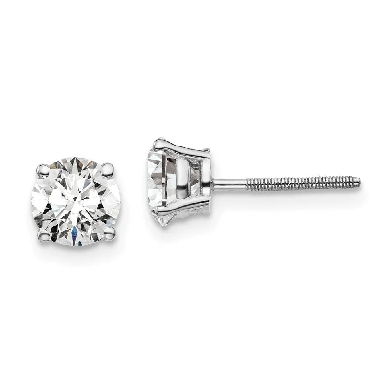 Stud Earrings for Mother's Day -14k White Gold Lab Grown Diamond Stud Earrings (1.50 cttw, Clarity- SI1-SI2, Color- G-H)